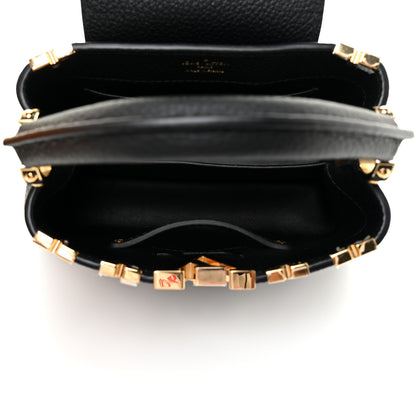 Louis Vuitton Taurillon Embellished Flower Crown Capucines Mini Black 6 of 13