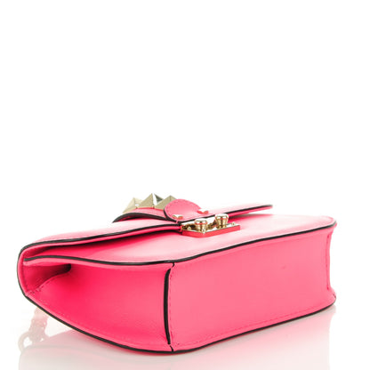 Valentino Garavani Vitello Small Glam Lock Rockstud Flap Fuxia Fluo 4 of 8
