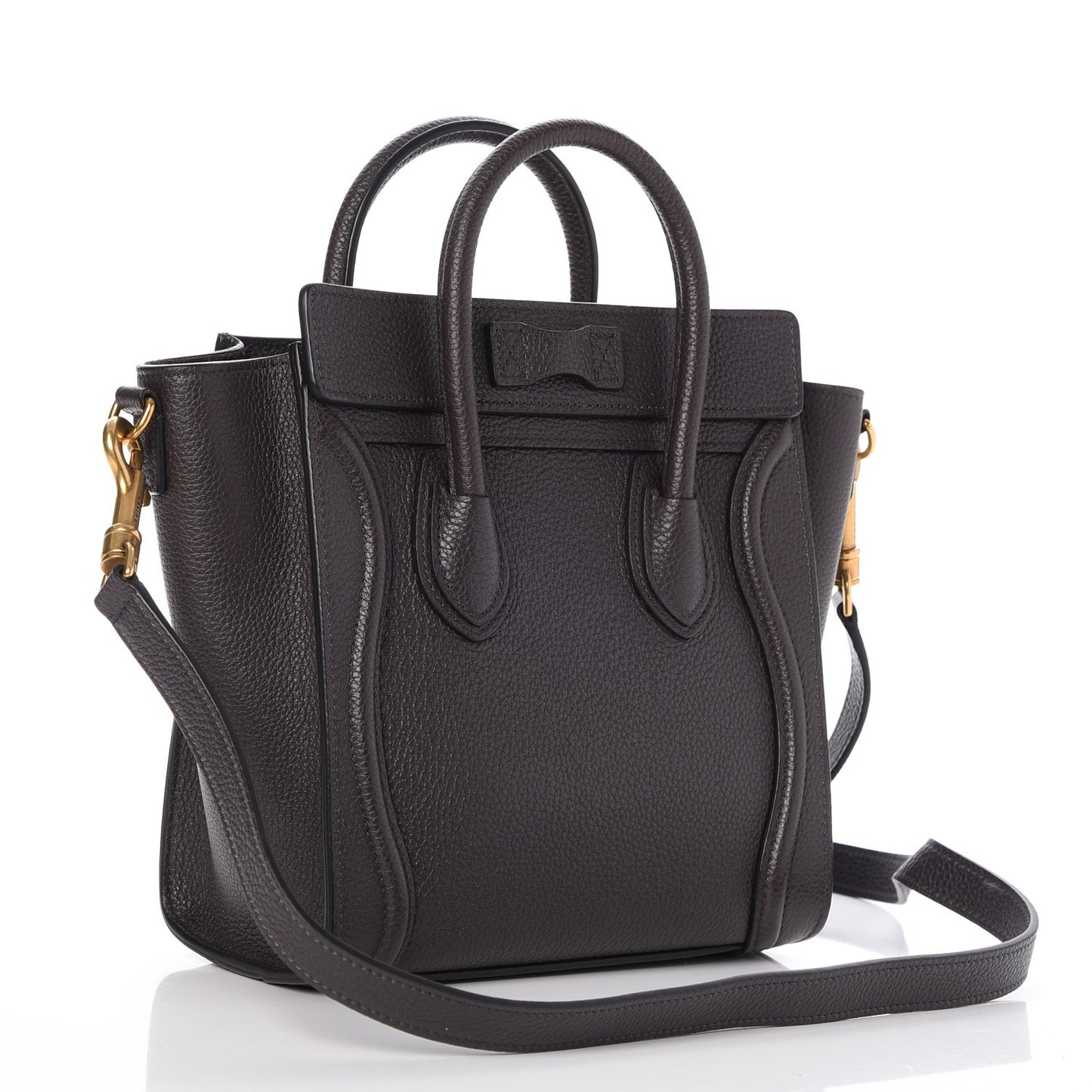 Drummed Calfskin Nano Luggage Liquorice