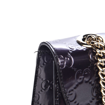 Gucci Shine Guccissima Medium Emily Chain Shoulder Bag Melanzana 9 of 12