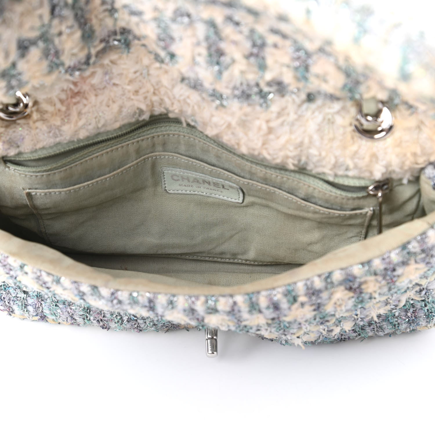 Chanel Tweed Quilted Medium Single Flap Blue Multicolor 5 of 10