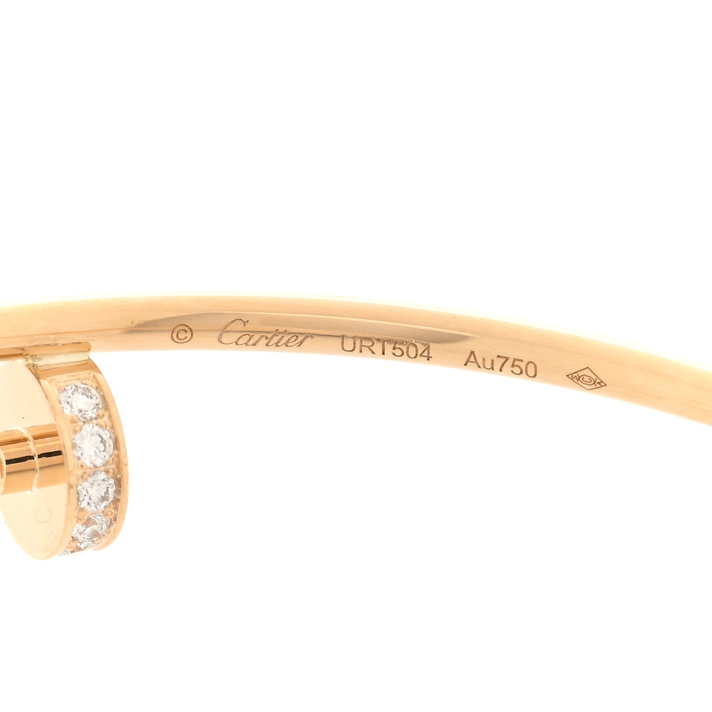 18K Yellow Gold Diamond Juste Un Clou Hoop Earrings