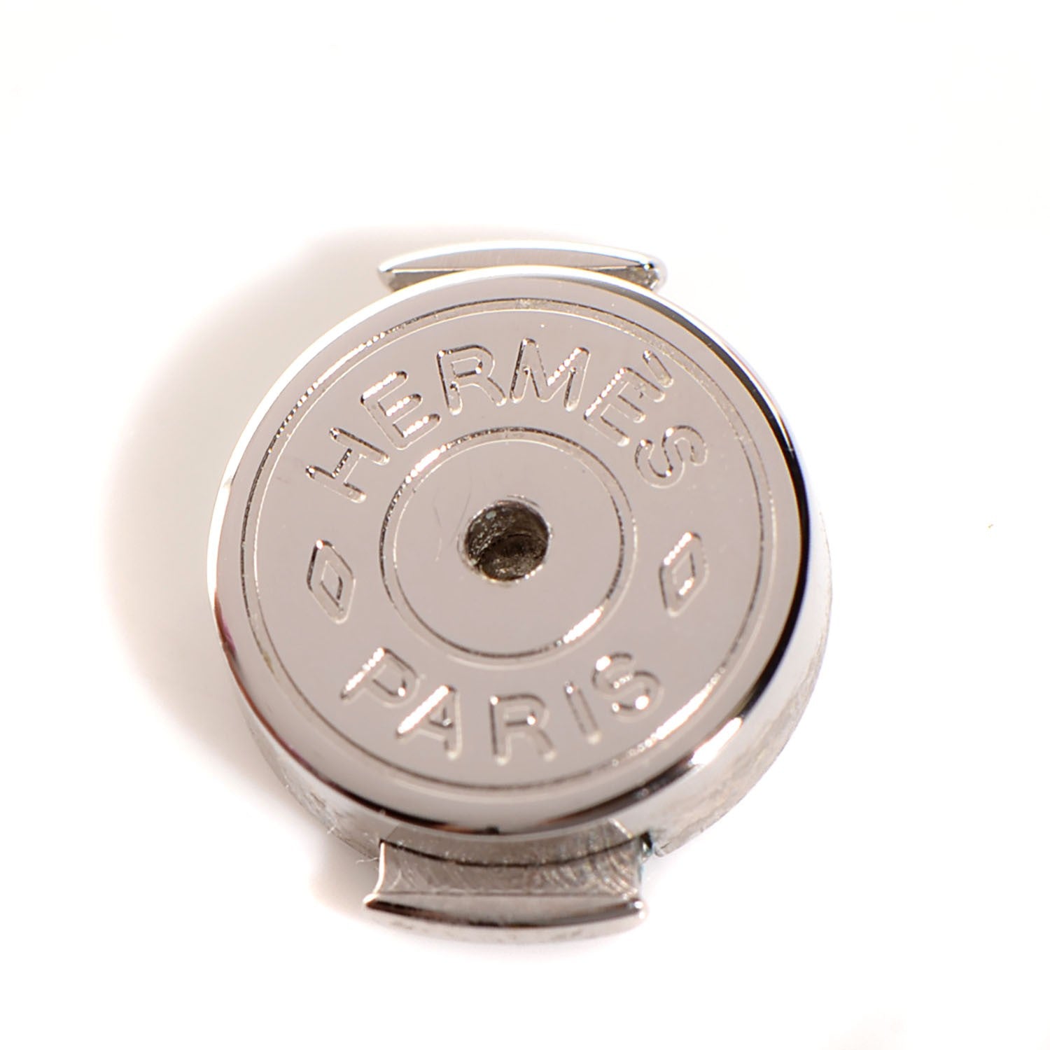 Hermes Palladium Lacquered Cage d'H Earrings Naples Yellow 2 of 4