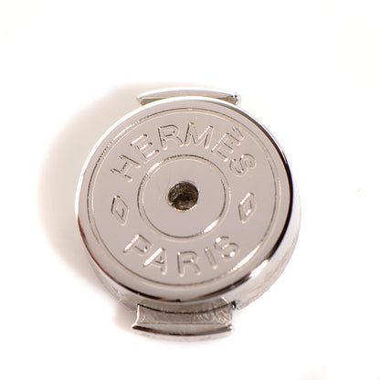 Hermes Palladium Lacquered Cage d'H Earrings Naples Yellow 2 of 4