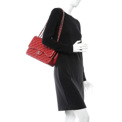 Chanel Caviar Quilted Jumbo Double Flap Red 2 of 7