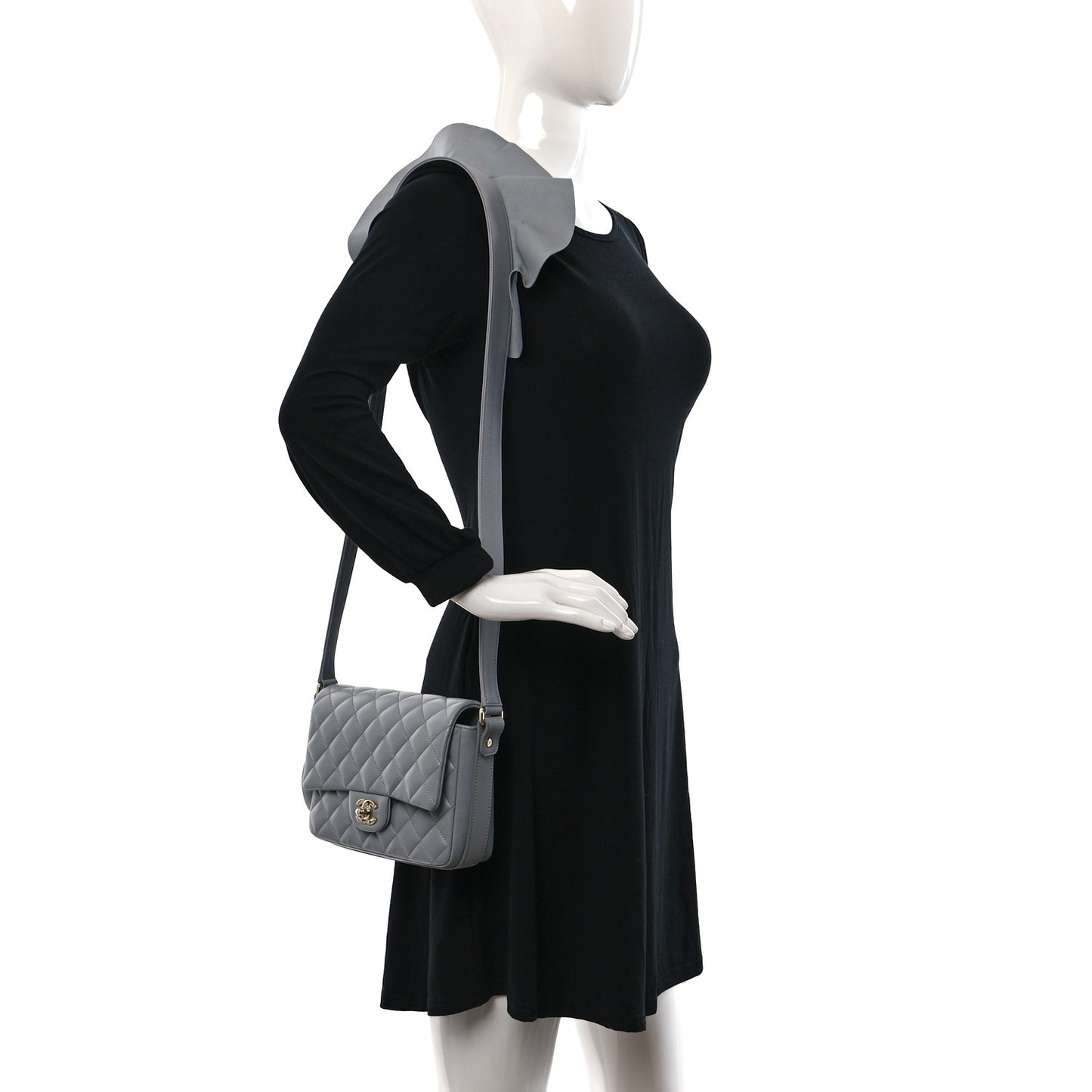 Calfskin Quilted Bolero De Chanel Flap Bag Grey