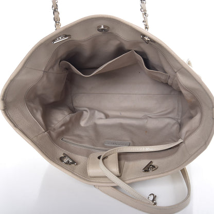 Chanel Glazed Calfskin Small Deauville Tote Ivory 5 of 9