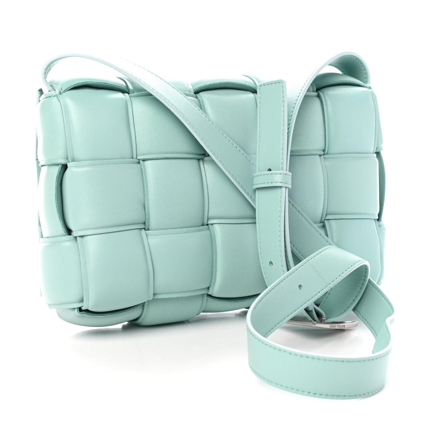 Nappa Maxi Intreccio Padded Cassette Crossbody Bag Spearmint