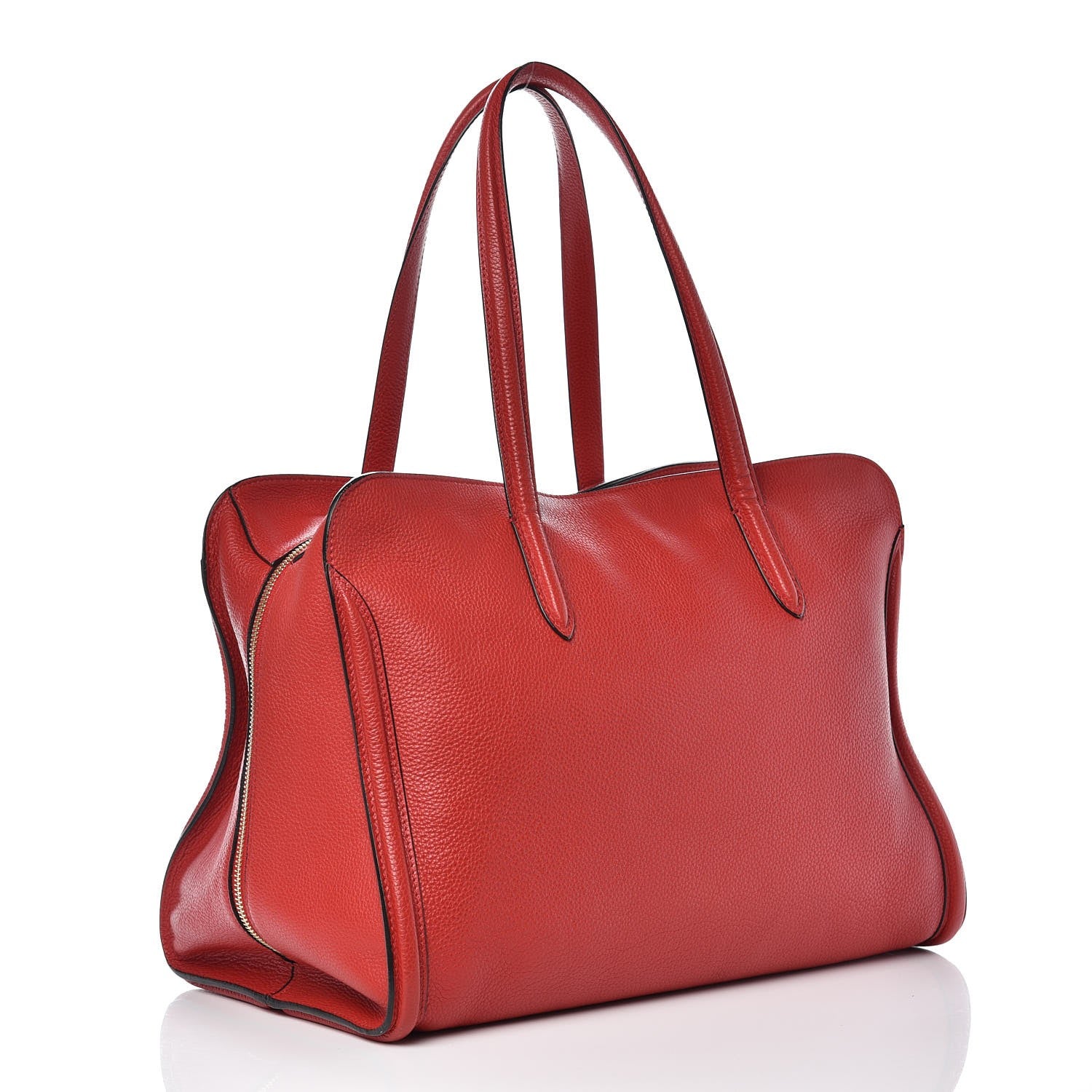 Alexander McQueen Calfskin Large Skull Padlock Zip Around Tote Red 3 of 14