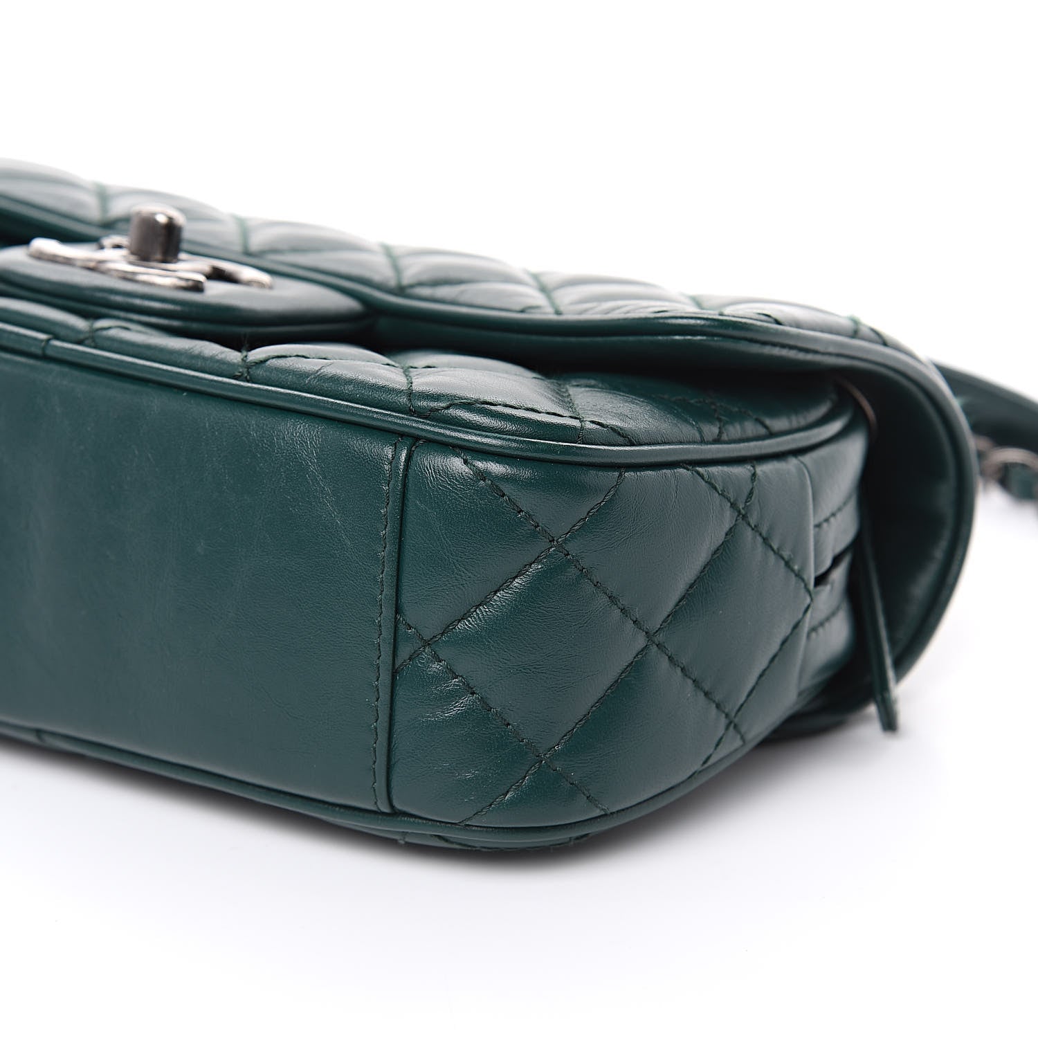 Chanel Aged Calfskin Quilted Small Easy Flap Green 9 of 10