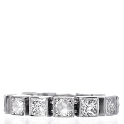 Tiffany 18K White Gold Diamond T Line Band Ring 52 6 3 of 5