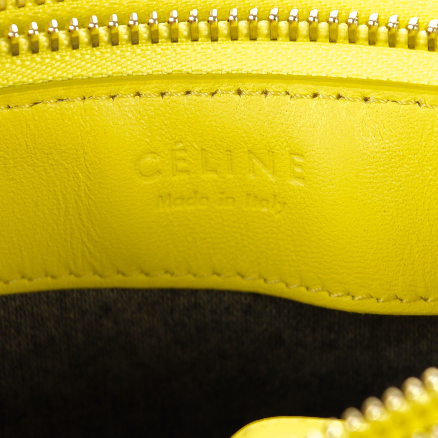 Celine Lambskin Small Trio Crossbody Bag Fluo Yellow 6 of 7