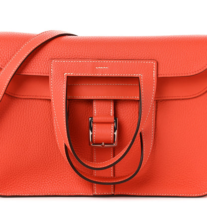 Hermes Taurillon Clemence Halzan 31 GM Orange 8 of 10