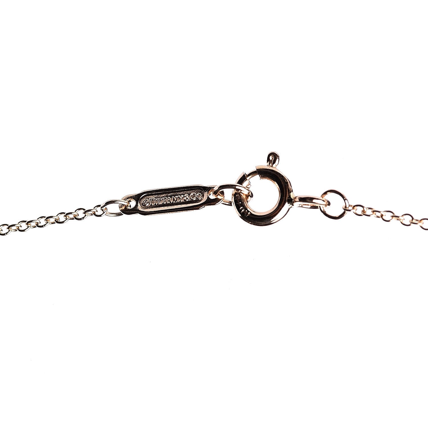 Tiffany 18K Rose Gold Modern Keys Open Round Key Pendant Necklace 6 of 7