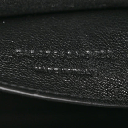 Saint Laurent Shiny Calfskin Crocodile Embossed Small Manhattan Baguette Black 7 of 10