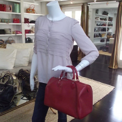 Louis Vuitton Epi Speedy 30 Rouge 2 of 9