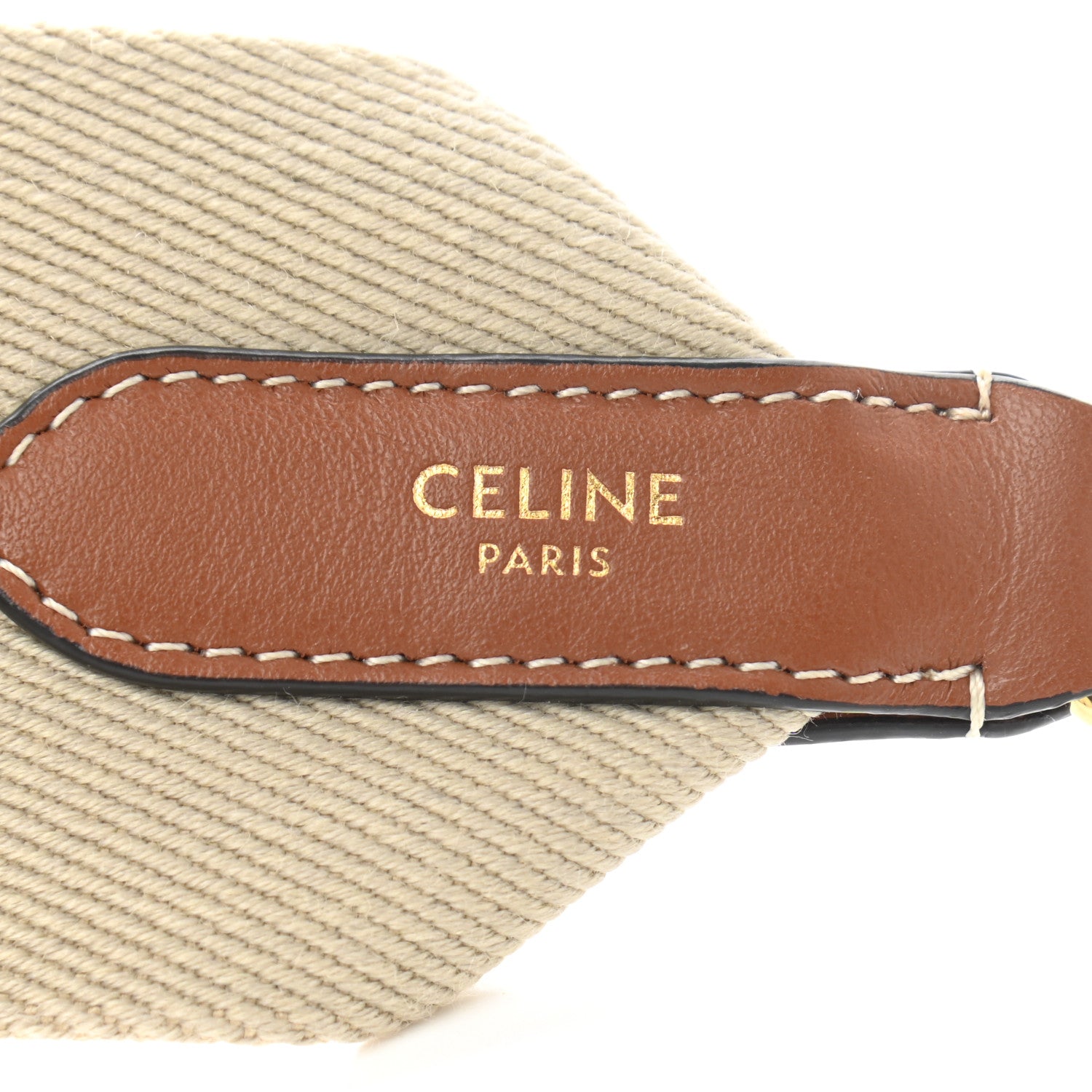 Celine Jacquard Wool Logo Short Strap Beige White 6 of 6