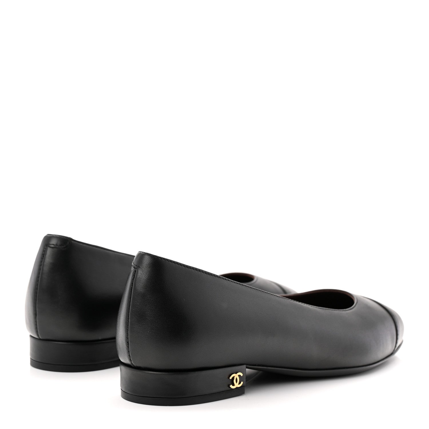 Chanel Lambskin Cap Toe CC Uniform Ballerina Flats 36.5 Black 4 of 9