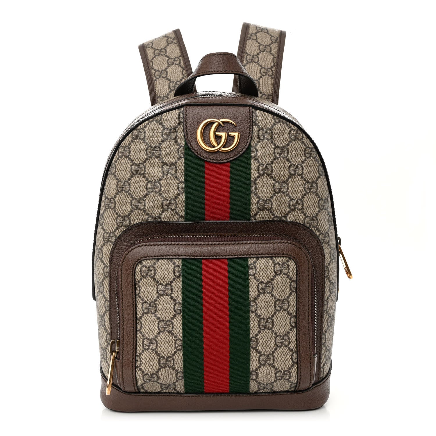Gucci GG Supreme Monogram Calfskin Web Small Ophidia Day Backpack Beige Ebony New Acero 1 of 10
