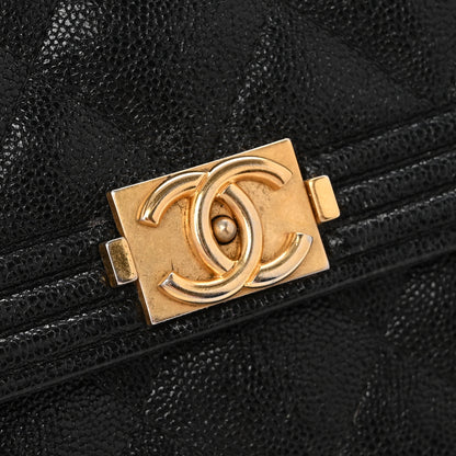 Chanel Caviar Quilted Large Boy Gusset Flap Wallet Black 11 of 12