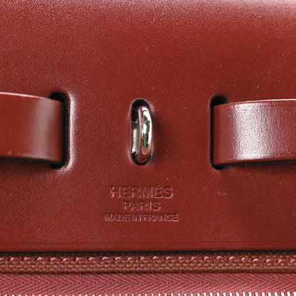 Hermes Military Toile Vache Hunter Laque Herbag Zip Retourne 31 PM Brique 7 of 12