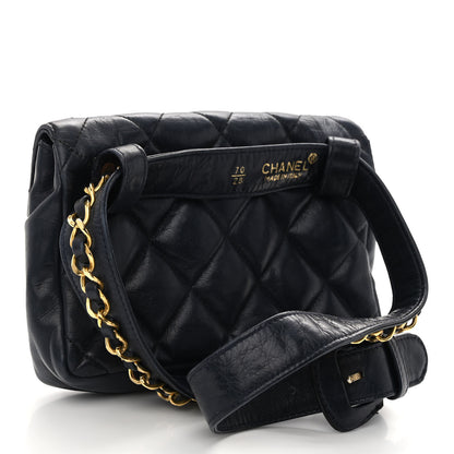 Chanel Lambskin Quilted Flap Waist Belt Bag 70 28 Blue 3 of 11