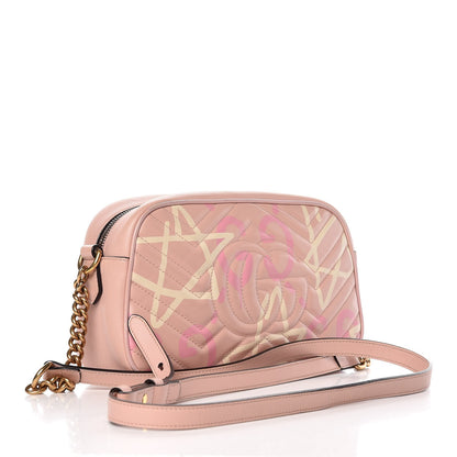 Gucci Calfskin Matelasse GucciGhost Small GG Marmont Chain Shoulder Bag Perfect Pink Rosa Ivory 3 of 14