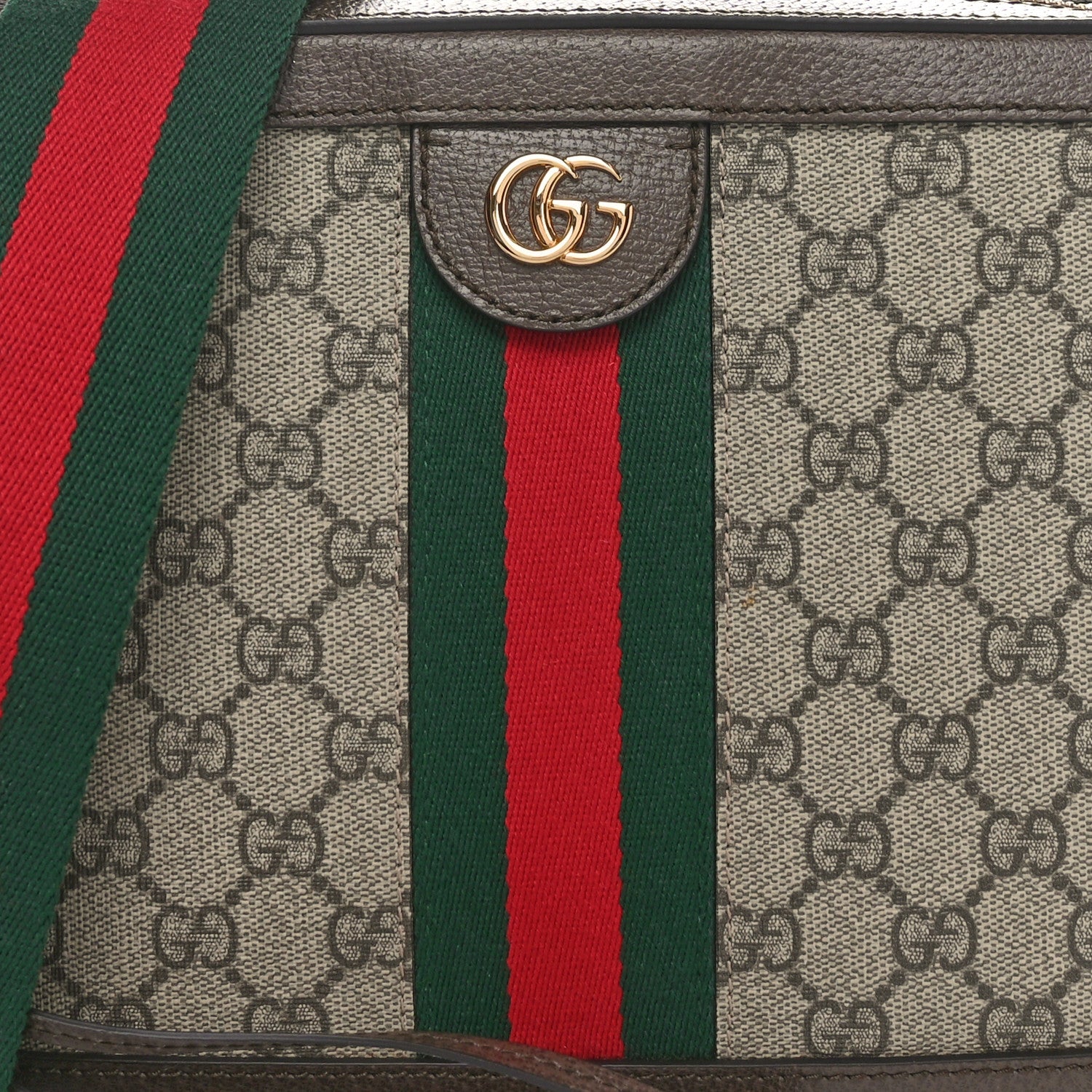 Gucci GG Supreme Monogram Web Small Ophidia Top Handle Shoulder Bag Brown 8 of 10