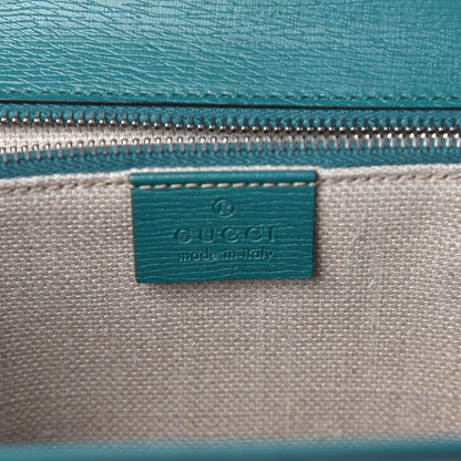 Gucci Shangai Calfskin Blooms Print Small Classic Bamboo Top Handle Bag Bright Emerald Multicolor 7 of 11