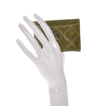 Chanel Llama Quilted Card Holder Green 2 of 9