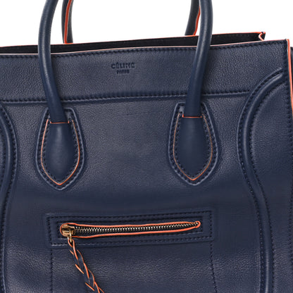 Celine Supple Calfskin Large Phantom Luggage Navy Blue Orange 7 of 10