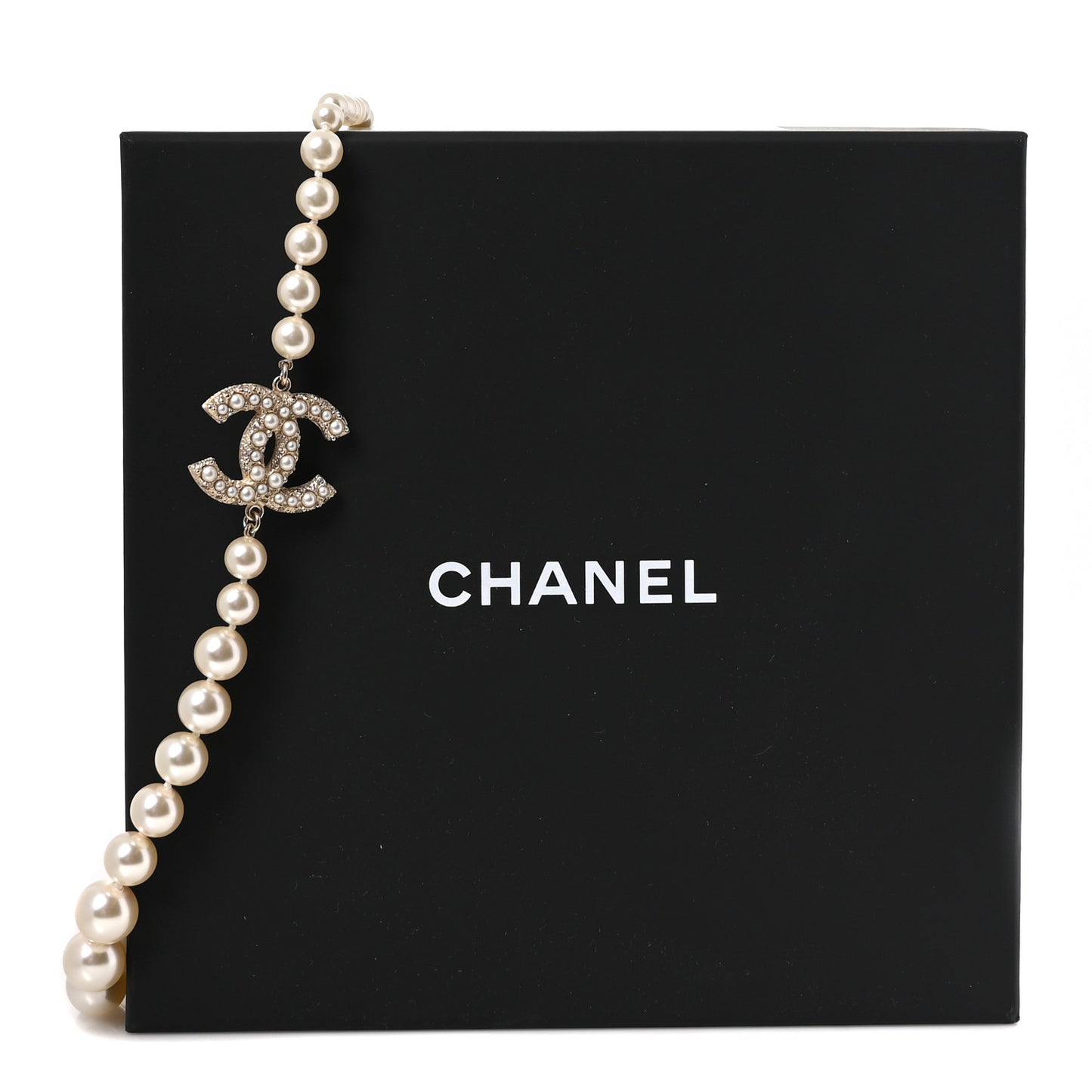 Pearl CC 100th Anniversary Necklace Light Gold