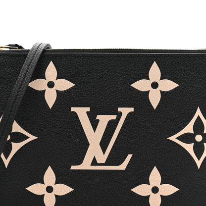 Louis Vuitton Empreinte Monogram Giant Double Zip Pochette Black Cream 8 of 11