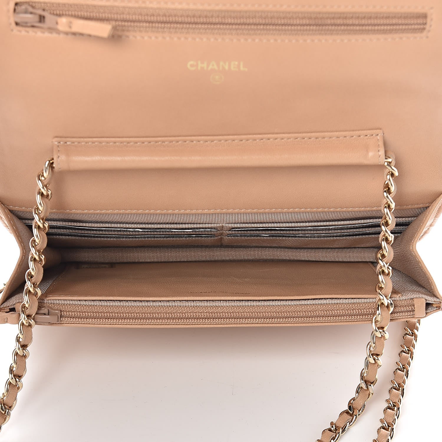 Chanel Lambskin Quilted Reissue Wallet On Chain WOC Beige 5 of 11