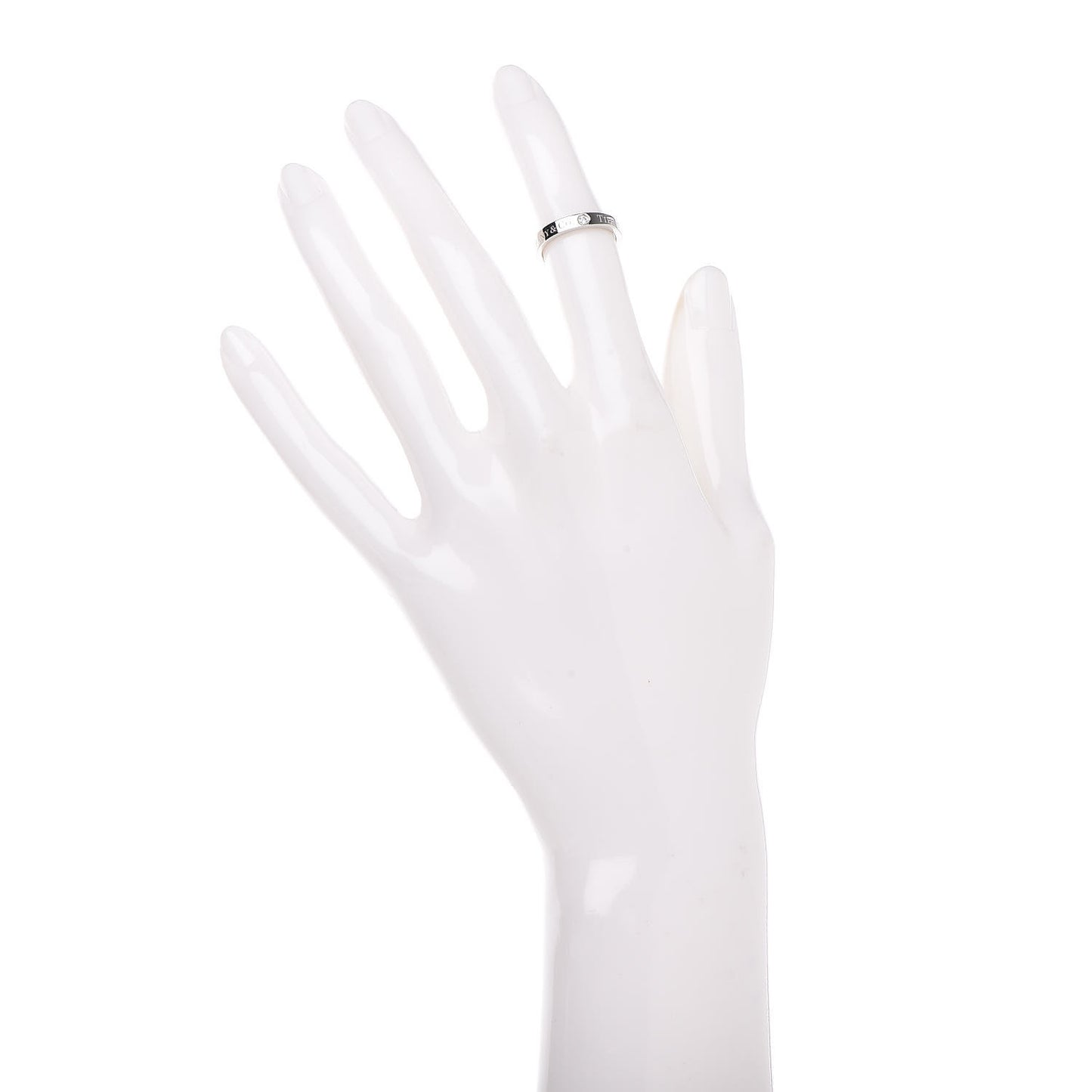 Platinum Diamond Logo Band Ring 47 4