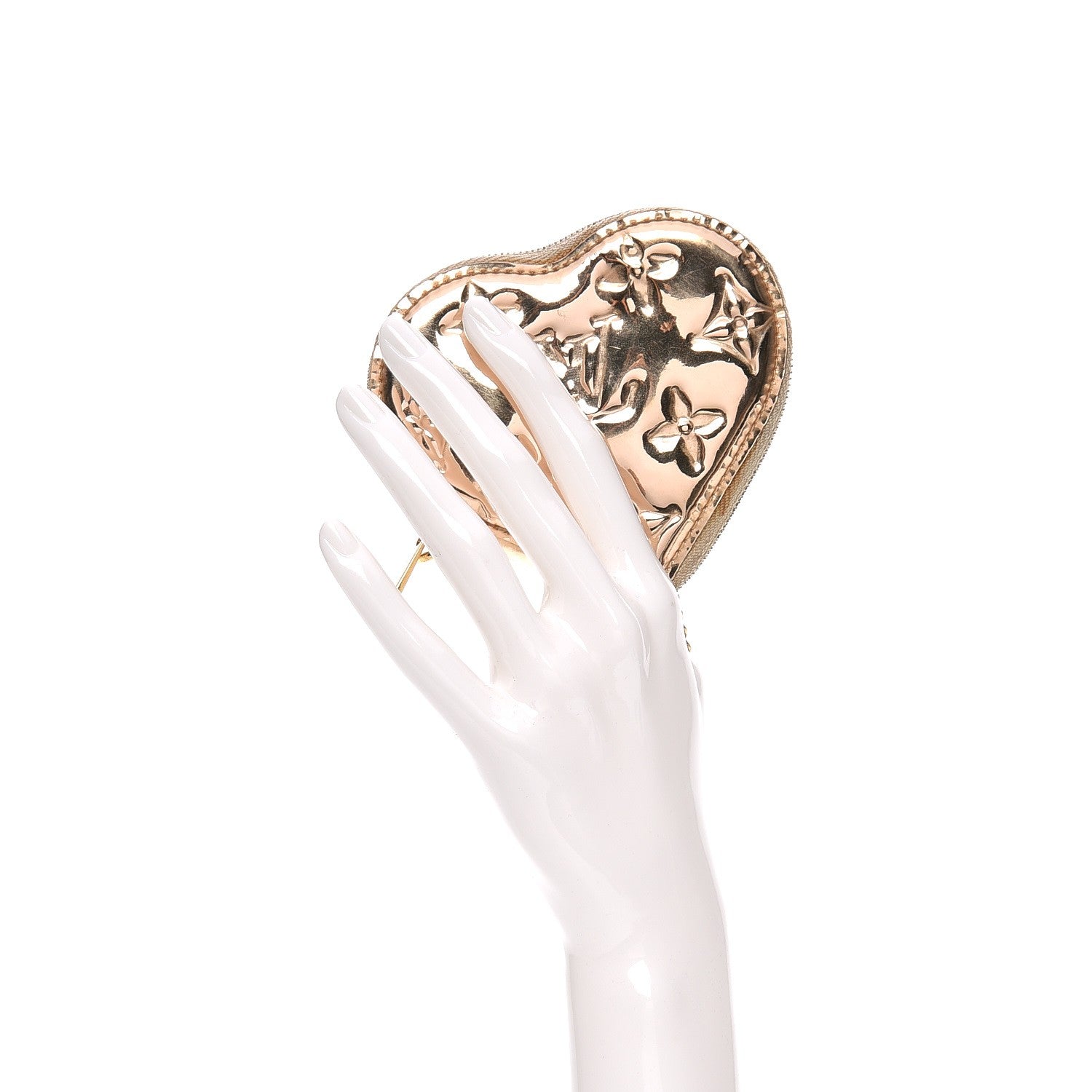 Louis Vuitton Monogram Miroir Heart Coin Purse Gold 2 of 9