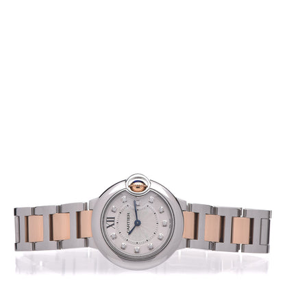 Cartier Stainless Steel 18K Pink Gold Diamond 28mm Ballon Bleu De Quartz Watch 3 of 7