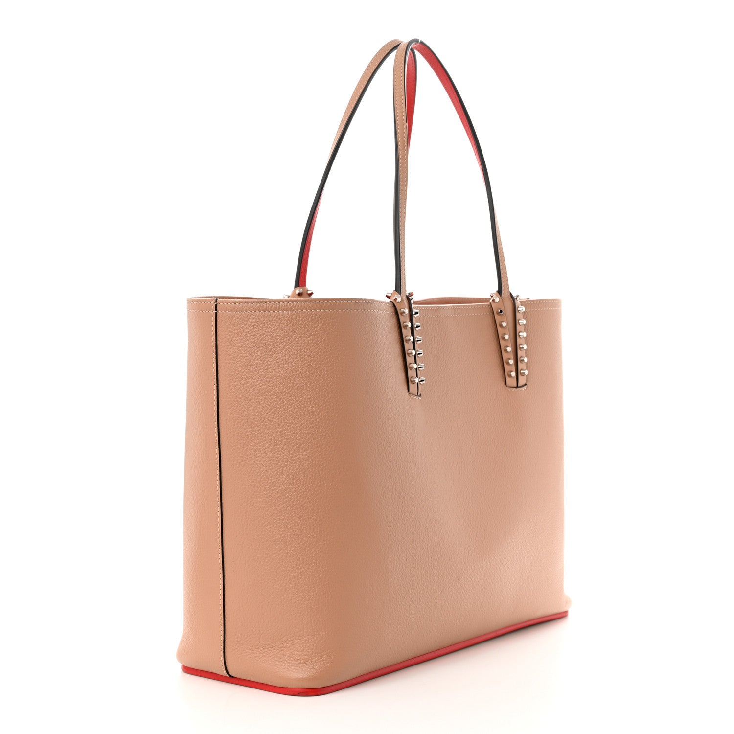 Christian Louboutin Calfskin Empire Spikes Small East West Cabata Tote Nude 4 of 15