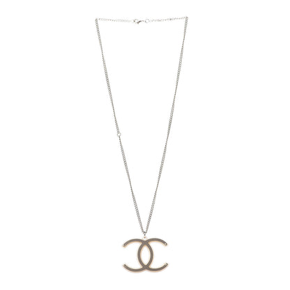 Chanel CC Pendant Necklace Gold White 3 of 6