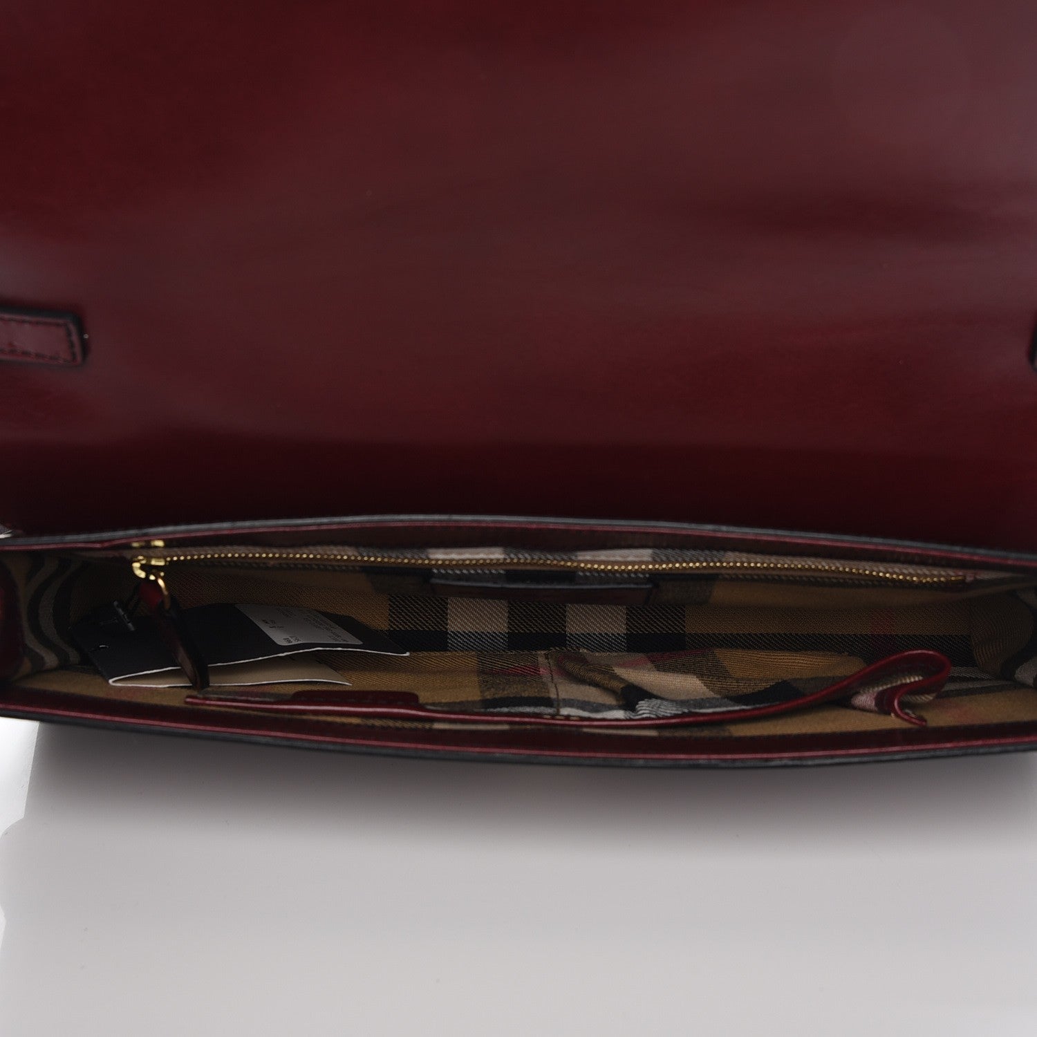 Burberry Bridle Calfskin Katherine Crossbody Clutch Red Claret 5 of 8