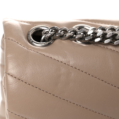 Saint Laurent Calfskin Y Quilted Monogram Medium Loulou Chain Satchel Dark Beige 13 of 15