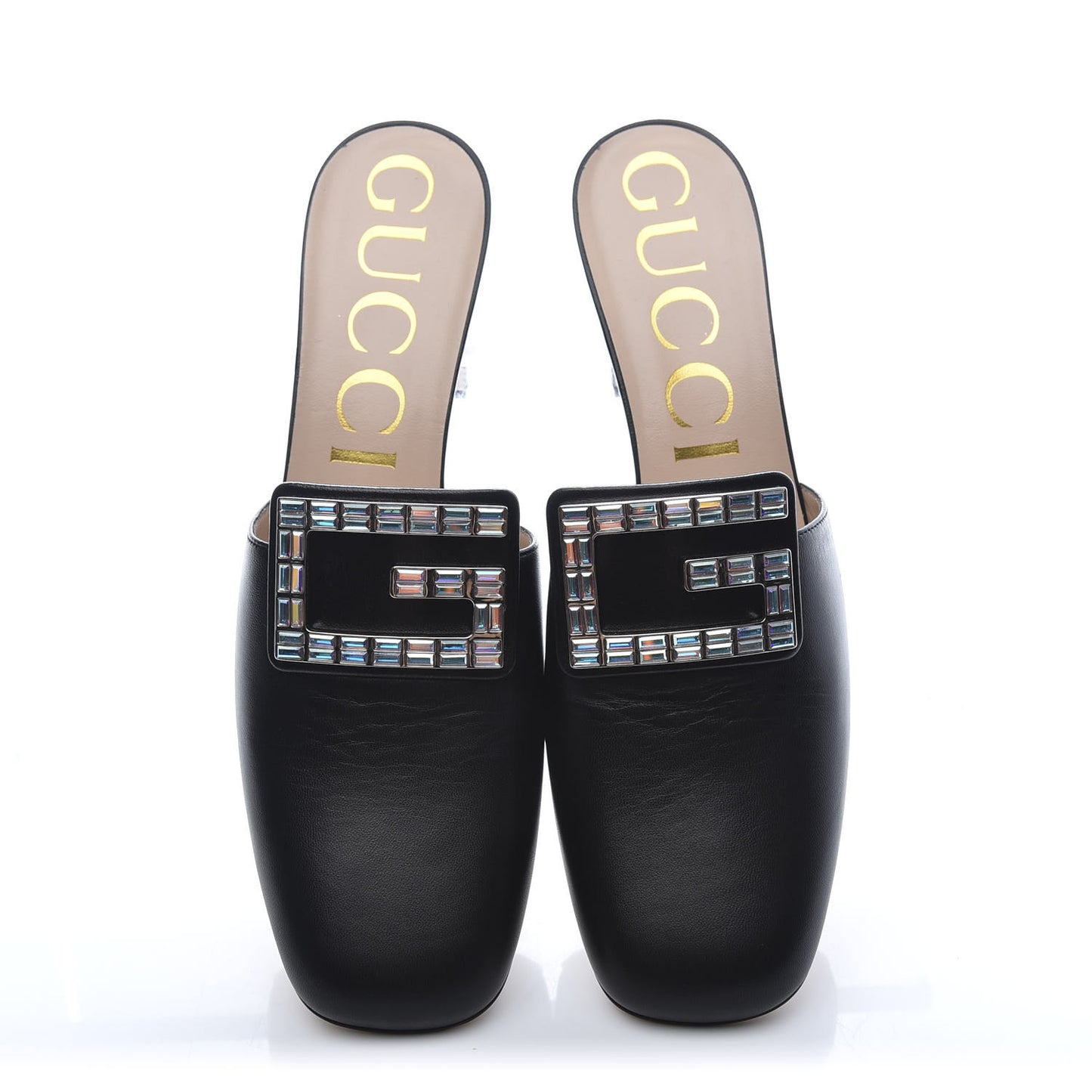 Malaga Kid Crystal Square G Madelyn Mules 41 Black