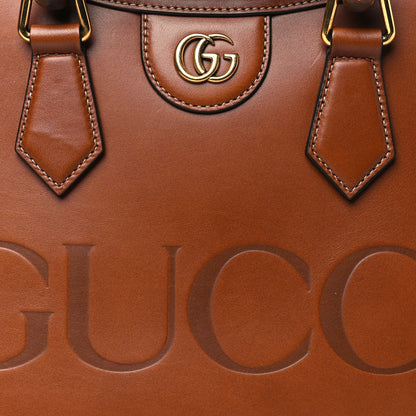 Gucci Charisma Calfskin Gucci Embossed Small Diana Tote Bag Peanut Brown 8 of 10