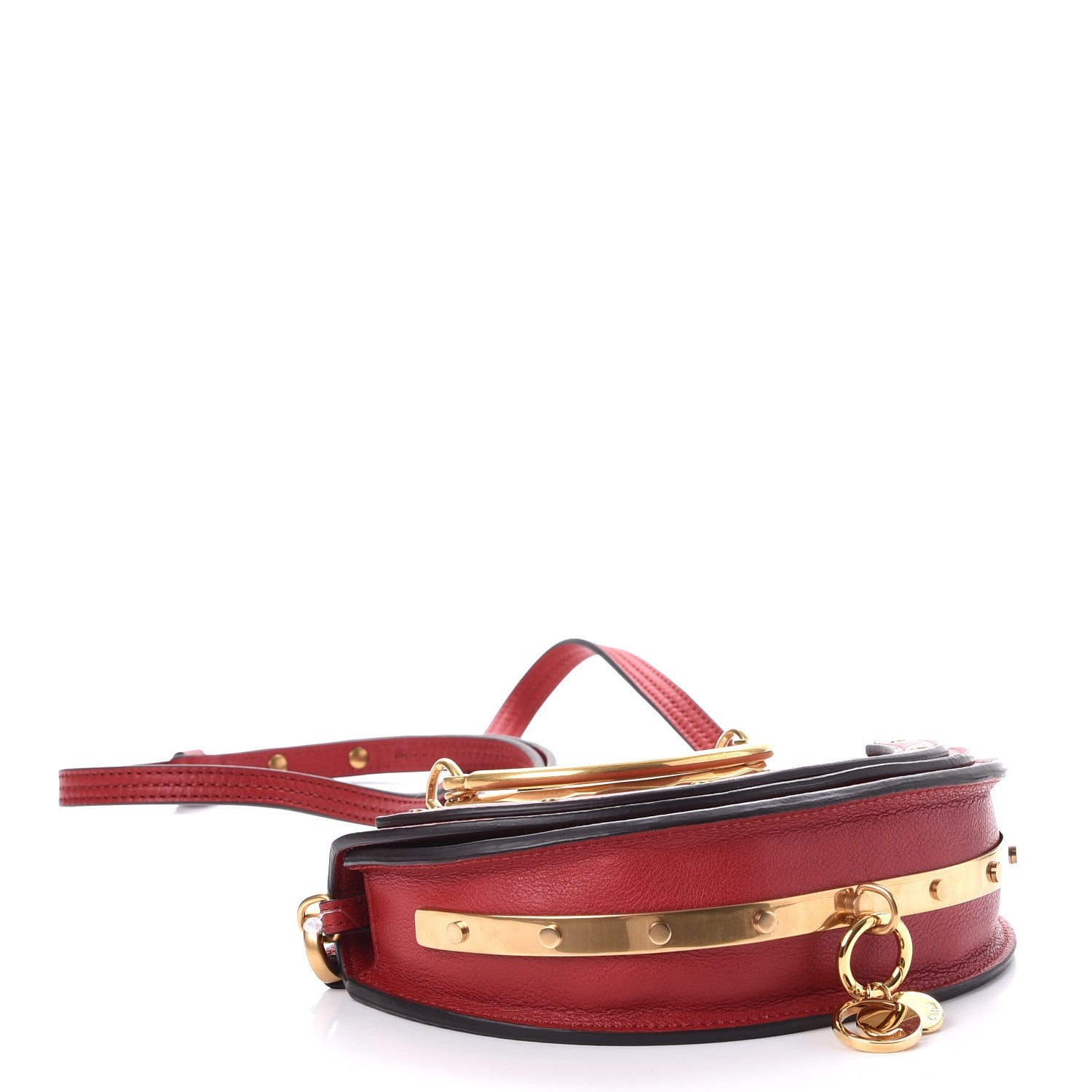 Chloe Calfskin Small Nile Bracelet Minaudiere Bag Dahlia Red 4 of 9