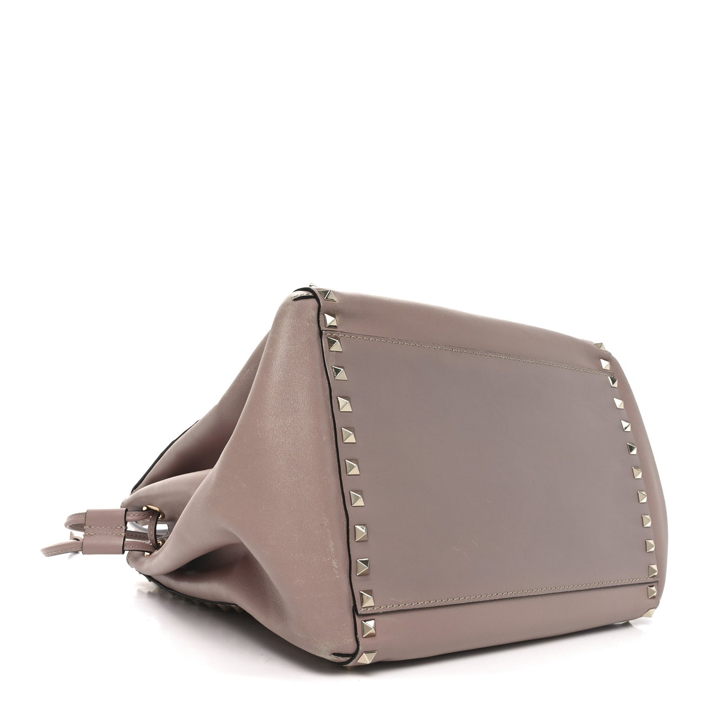 Nappa Rockstud Double Handle Cinch Tote Poudre