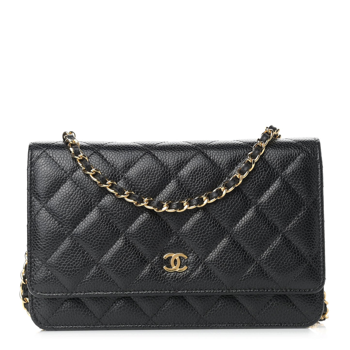 Caviar Quilted Wallet On Chain WOC Black