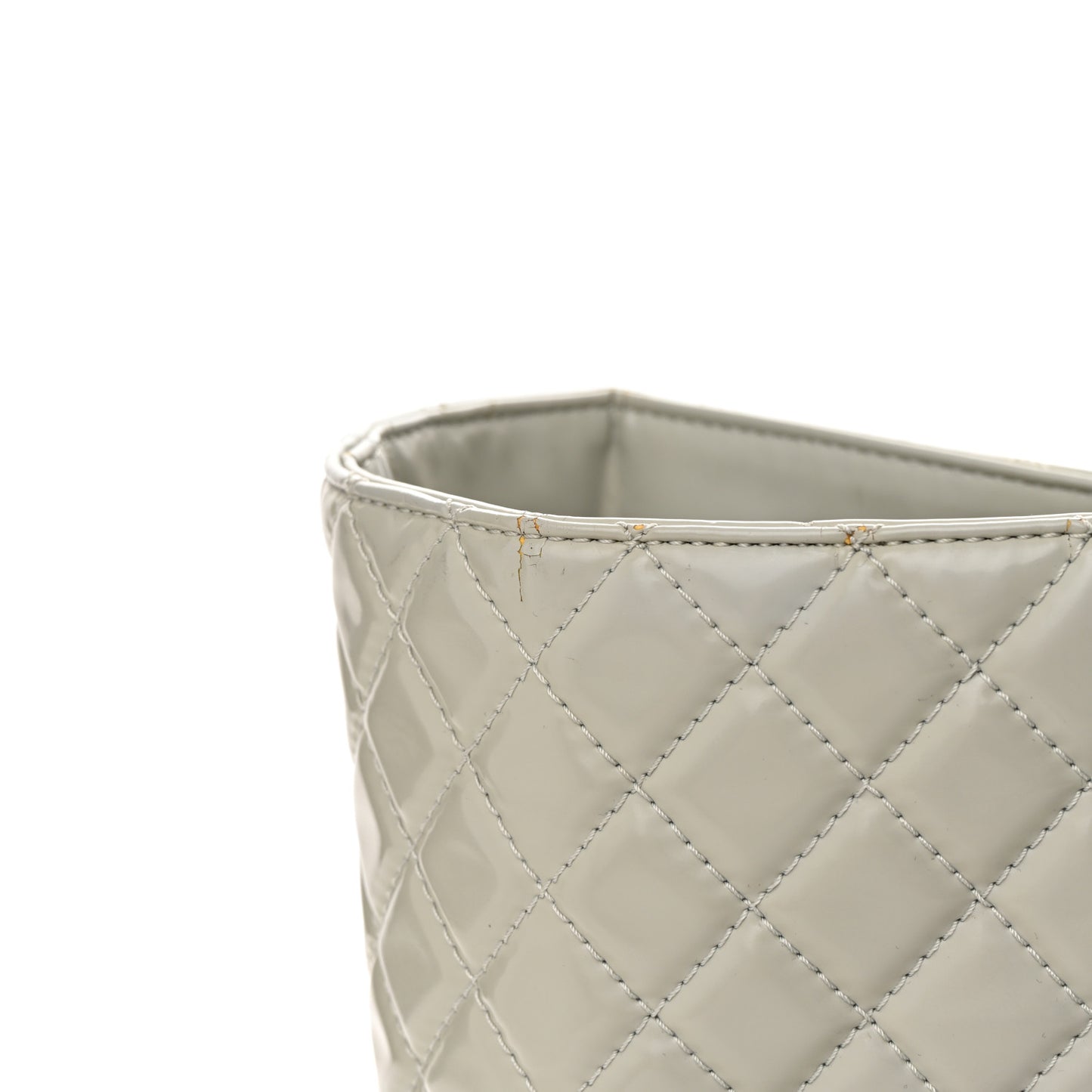 Vinyl Quilted Large In The Business Tote Light Grey