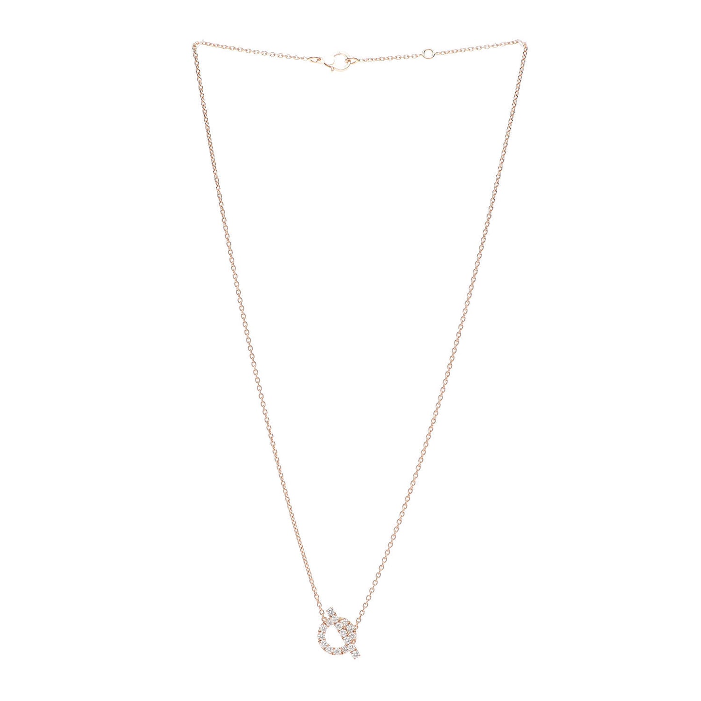 18K Rose Gold Diamond Finesse Pendant Necklace