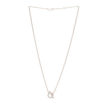 Hermes 18K Rose Gold Diamond Finesse Pendant Necklace 3 of 5
