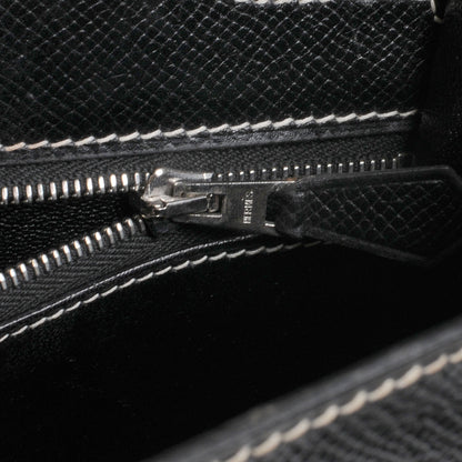 Hermes Veau Grain Lisse Kelly Sellier 32 Black 7 of 10
